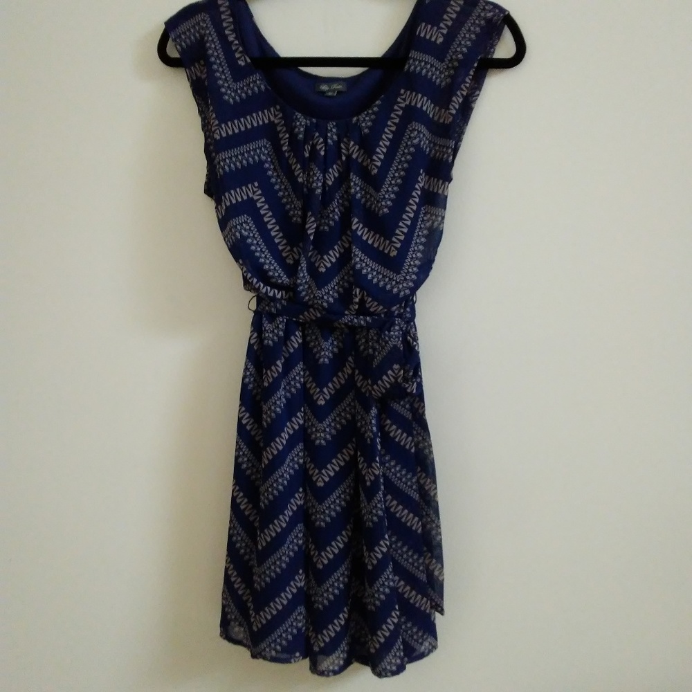 Lily Rose Dress Size XS Blue and Taupe
